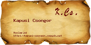 Kapusi Csongor névjegykártya